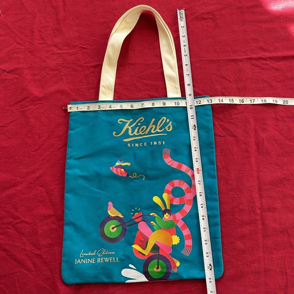 NWT Kiehl’s Janine Rewell Teal Limited Edition Tote Bag - Picture 6 of 8